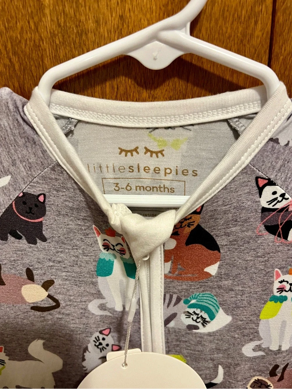 Little Sleepies Cozy Cats Zippy + Matching Headband